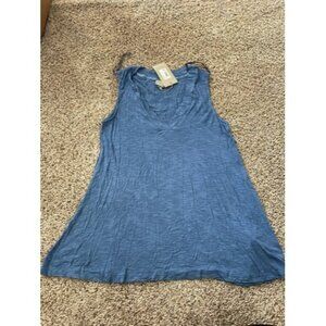 Bench Womens Blue V-Neck Active Sleeveless Pull Over Top Size Small Casual